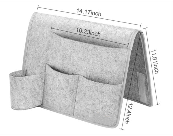 BPAS048-04 カスタム・カップホルダー付きフェルト製ベッドサイド収納キャディー