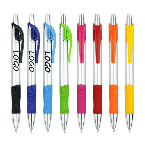 Click Action Ballpoint Pens With Rubber Grip -BPPP0025.1 Custom Click Action Ballpoint Pens with Rubber Grip and Logo Imprint
