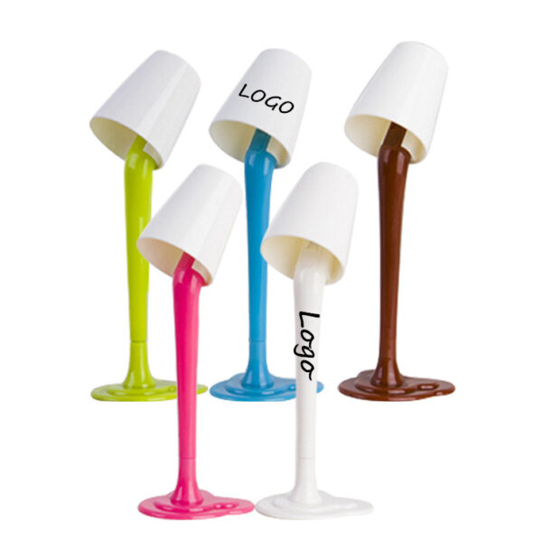 Caneta esferográfica Creative Lamp -BPPP0026.1 Caneta esferográfica de lâmpada criativa personalizada com suporte de secretária e impressão do logótipo