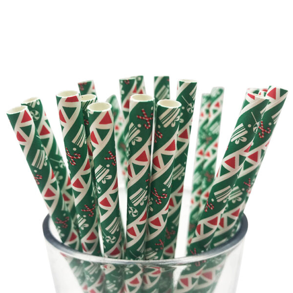 Custom Design Biodegradable Drinking Paper Straws with Logo Print