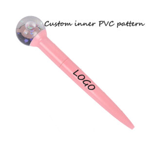 Custom Liquid Glitter Floating Ballpoint Pen with PVC Insert and Logo Imprint