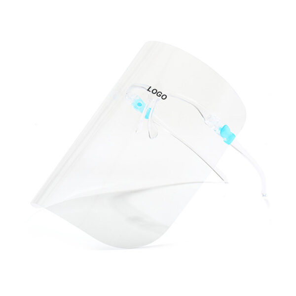 Schermo facciale con staffa per occhiali -BPPP0046.1 Schermo facciale personalizzato con staffa per montatura di occhiali e logo impresso