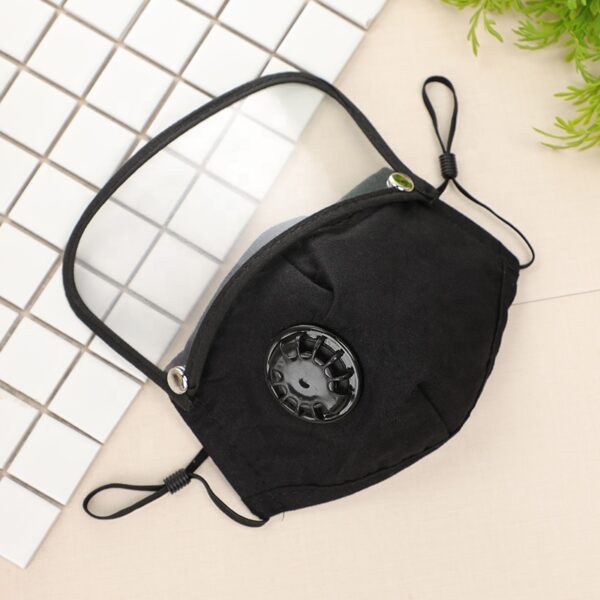 Máscara facial de válvula personalizada com bolso para filtro e proteção ocular amovível