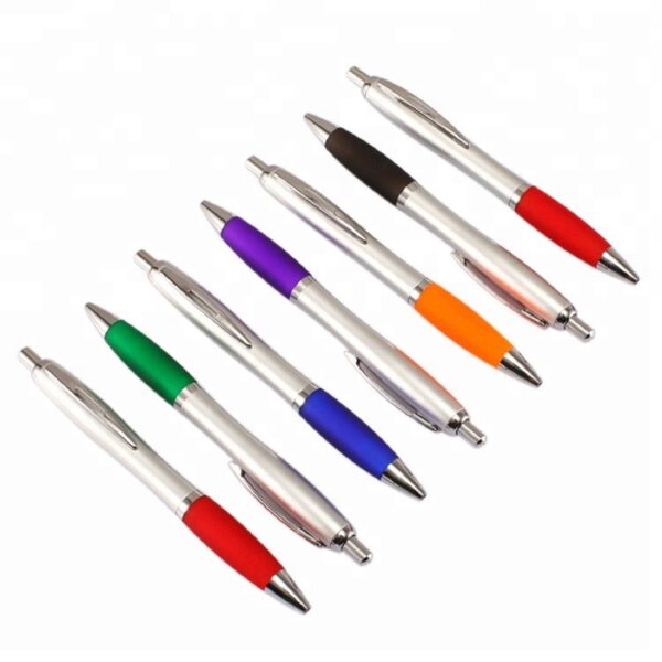 Custom Click Action Ballpoint Pen with Soft Rubber Grip and Logo Imprint
