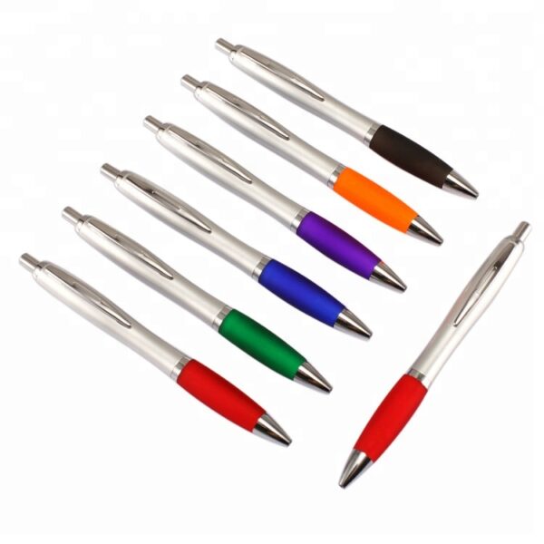 Custom Click Action Ballpoint Pen with Soft Rubber Grip and Logo Imprint