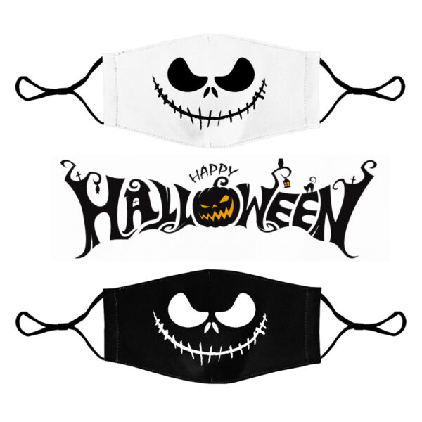 Custom Halloween Face Mask with Filter Pocket and Full Color Spooky Design