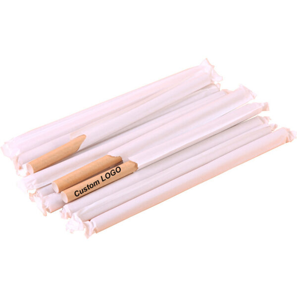 Custom Individually Wrapped Kraft Paper Straws with Logo Print