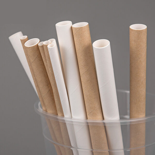 Custom Individually Wrapped Kraft Paper Straws with Logo Print