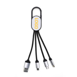 Keychain USB Charging Data Cable Line with Led Logo -BPPP0078.1 3-in-1 Keychain USB Charging Data Cable with LED Logo