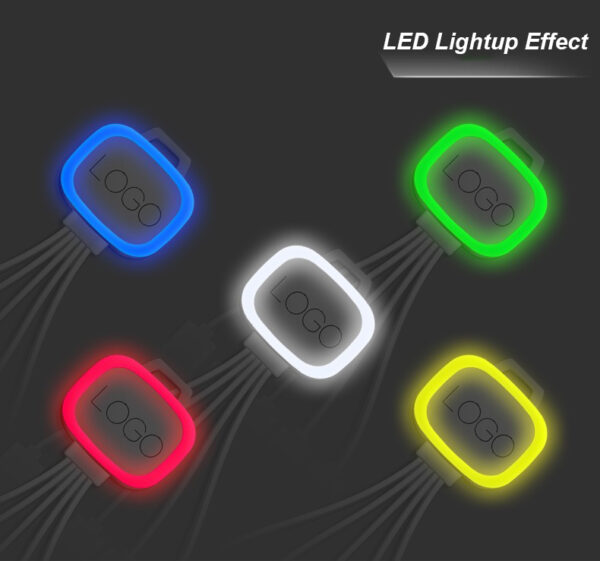 LED Light Up 5 in 1 USB Charging Data Cable with Custom Logo