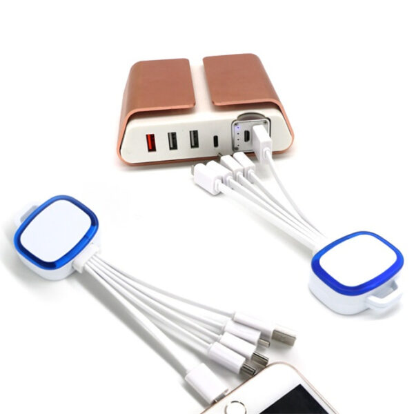 LED Light Up 5 in 1 USB Charging Data Cable with Custom Logo