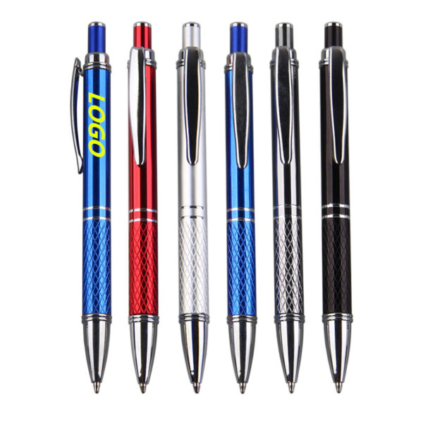 Metal push click action ball point pen -BPPP0064.1 Custom Metal Push Click Action Ballpoint Pen with Diamond Grip