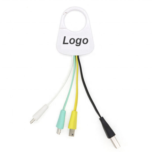 Multi Ports Type-C Micro Mini USB Charging Cable with Carabiner