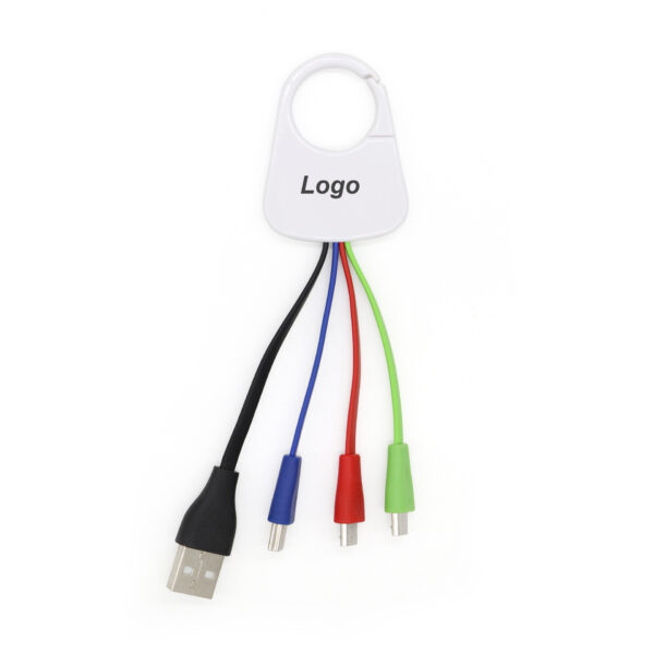 Multi Ports Type-C Micro Mini USB Charging Cable with Carabiner