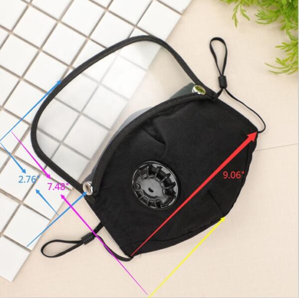 Máscara facial de válvula personalizada com bolso para filtro e proteção ocular amovível