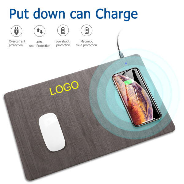 وسادة ماوس الشحن اللاسلكي Qi اللاسلكي مع طاقة خرج 10 وات -BPPP0107.1 لوحة الماوس اللاسلكية المخصصة للشحن اللاسلكي Qi 10W
