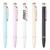 aluminium metal click action pen -BPPP0037.1 Custom Aluminium Metal Click Action Pen with Rose Gold Trim and Logo Imprint