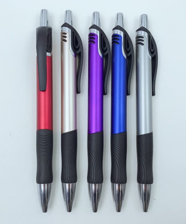 图片3 Custom Click Action Ballpoint Pens with Rubber Grip and Logo Imprint