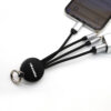 3 in 1 Keychain Charging Cable with LED Laser Logo
