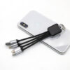 3 in 1 Keychain Charging Cable with LED Laser Logo